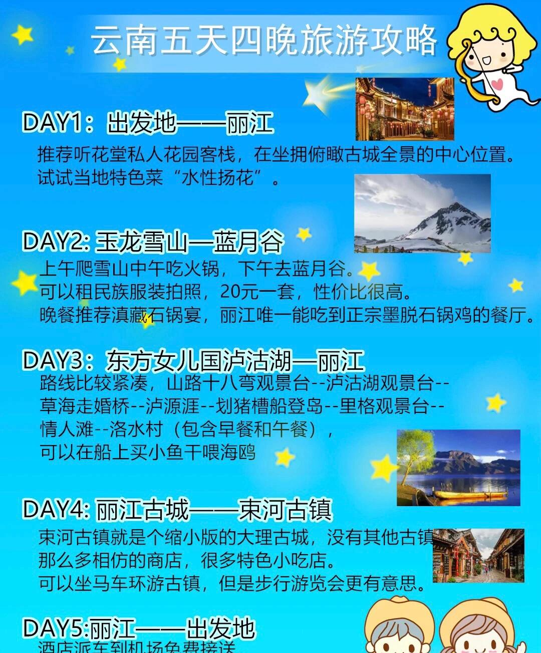 去云南旅游，5天最佳路線攻略，云南五日游，最佳路線攻略
